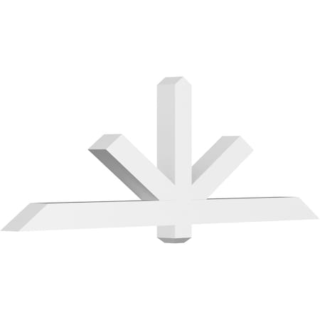 Ekena Millwork Kennewick Architectural Grade PVC Gable Bracket, 72"W x 24"H x 4"D x 4"F, 8/12 Pitch GBP072X24X0404KEN00